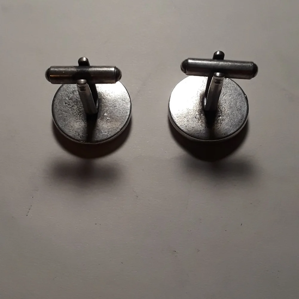 c VINTAGE ELVIS PRESLEY NYLON IMAGE INLAY 925 SILVER CUFFLINK SET IN BOX